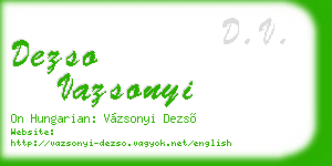 dezso vazsonyi business card